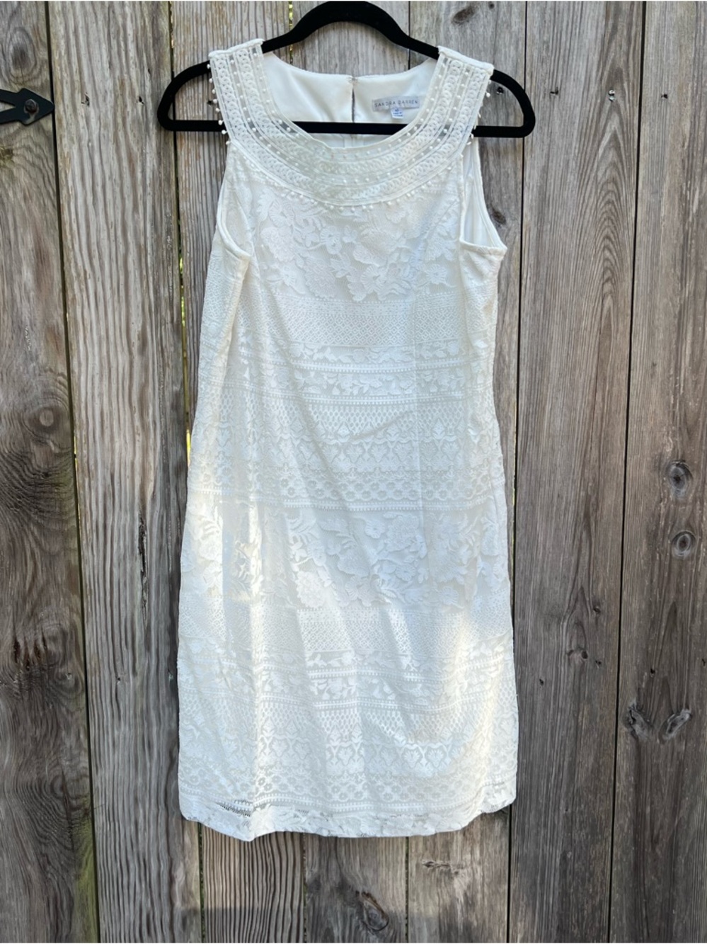 SANDRA DARREN Lace White Sleeveless Dress Women’s 10